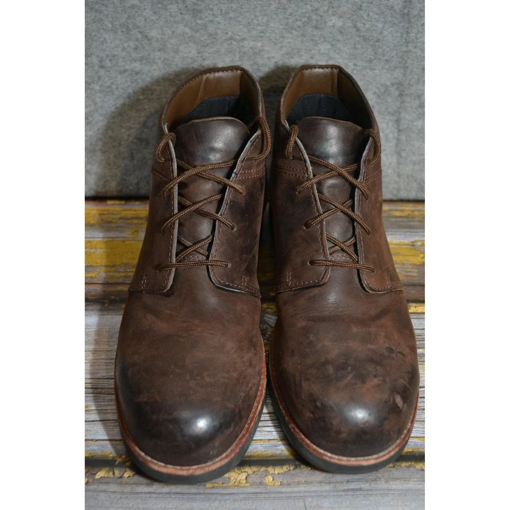 Red Wing Zinc Boots Mens 9.5 Brown Worx Chukka Leather Safety‎ Toe Ankle Work